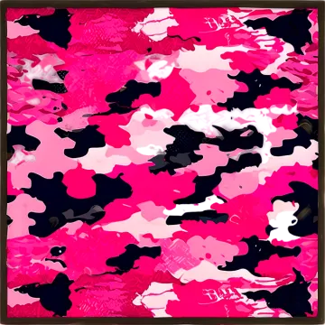 a pink camo pattern with black and white accents