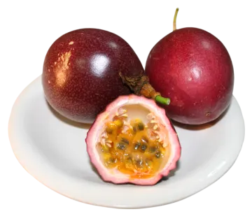 two fruits on a white plate