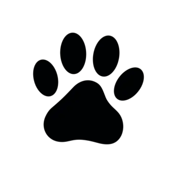 a black and white silhouette of a paw