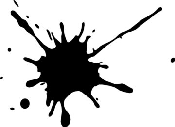 a black ink splash on a white background