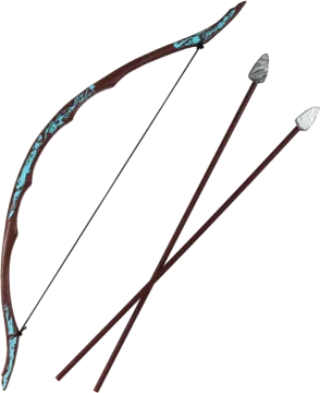 a bow and arrow on a white background