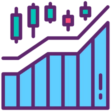 a bar chart with an arrow pointing up to the bottom