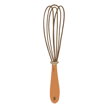 an illustration of a whison with a wooden handle