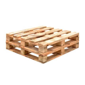 a stack of wooden palles on white background
