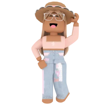 a cartoon character wearing overalls and a hat