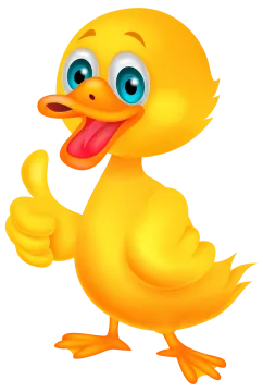 a cartoon yellow duck giving a thumbs