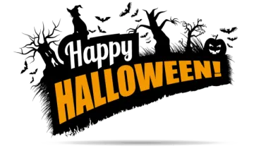 a happy halloween background with pumpkins and bats