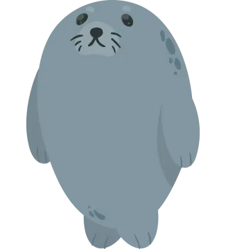a gray dog with black eyes