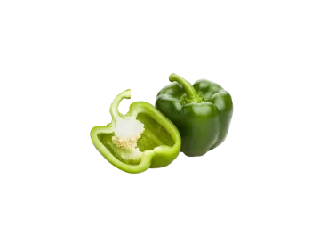 a green pepper on a white background