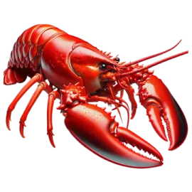 a red lobster on a white background
