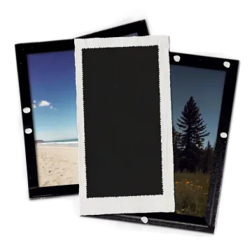 two polaroids on a white background