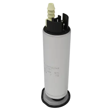 a white canister with a black cap