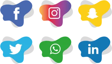 a set of social icons