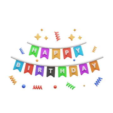 a birthday banner with the words happy birthday on it