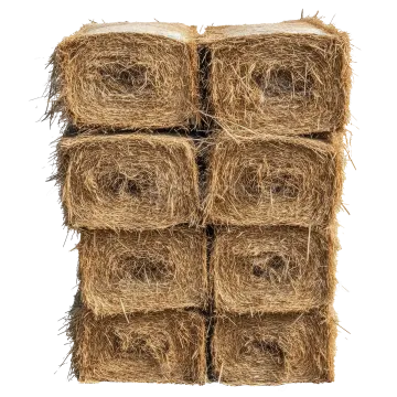 a stack of hay bales on a white background
