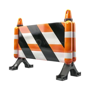 an orange and white barrier on a white background