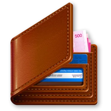 a brown leather wallet with credit cards inside