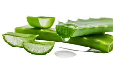 a pile of sliced aloes on a white background