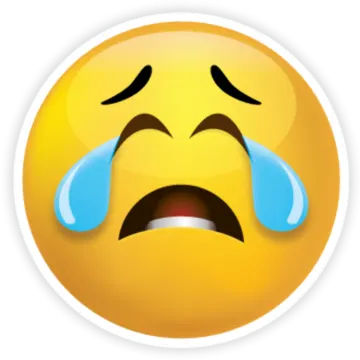 a crying smiley face with tears