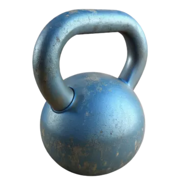 a blue kettle on a white background