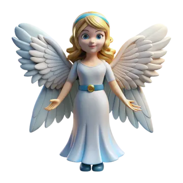 a little angel with white wings