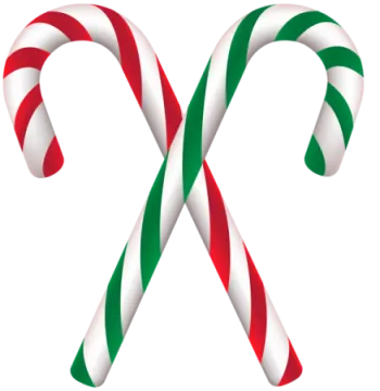 two candy canes with the colors of the italian flag