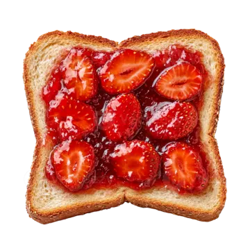 a piece of toasted bread with strawberries on top