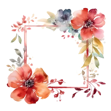 a watercolor floral frame on a white background
