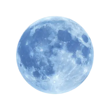 a blue moon on a white background