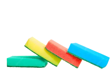 three sponges on a white background