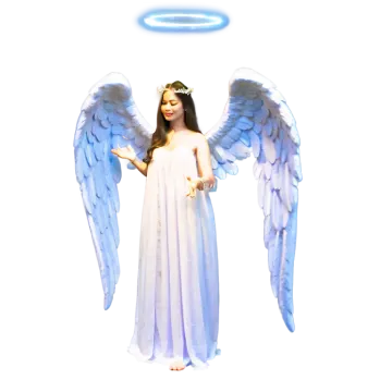 a woman dressed as an angel