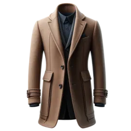a brown coat on a white background