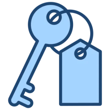 a key with a tag on it