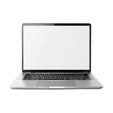 an open laptop with a blank screen