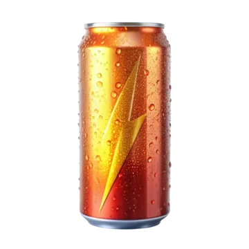a can of energy drink with water droplets