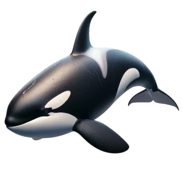 a black and white orca in the ocean