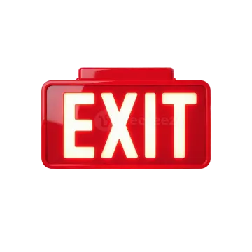 a red exit sign with the word exit