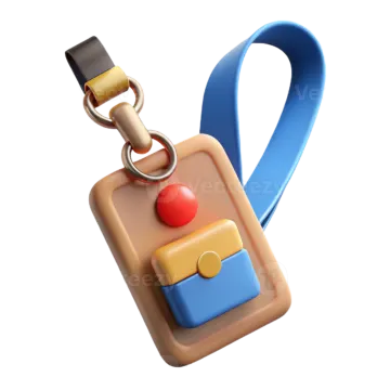 a keychai with a red ball on it