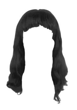 a black wig on a white background