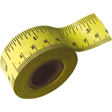 a measuring tape on a white background