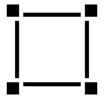 a black and white image of a square
