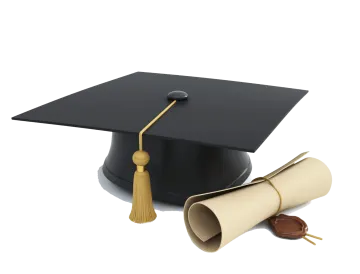 graduation cap and diploma