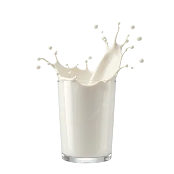 a glass of milk splashing into it