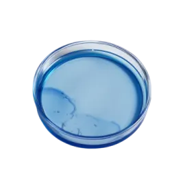a close up view of a blue plastic container