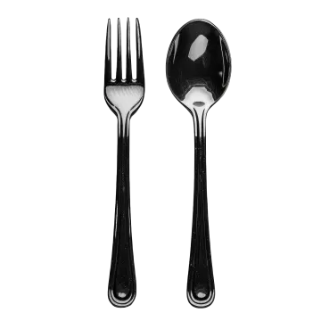 a set of black and white cutlers