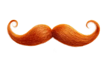 a red mustache on a white background