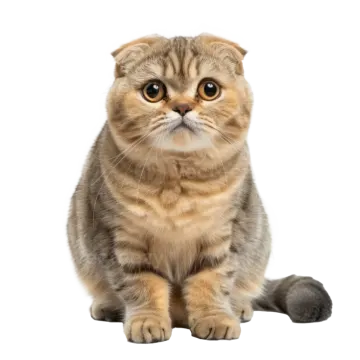 a kitten looking up at the camera on a white background