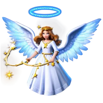 an angel with wings and a halo around her