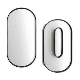 a pair of oval mirrors on a white background