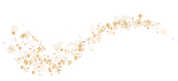 a white background with gold stars and circles